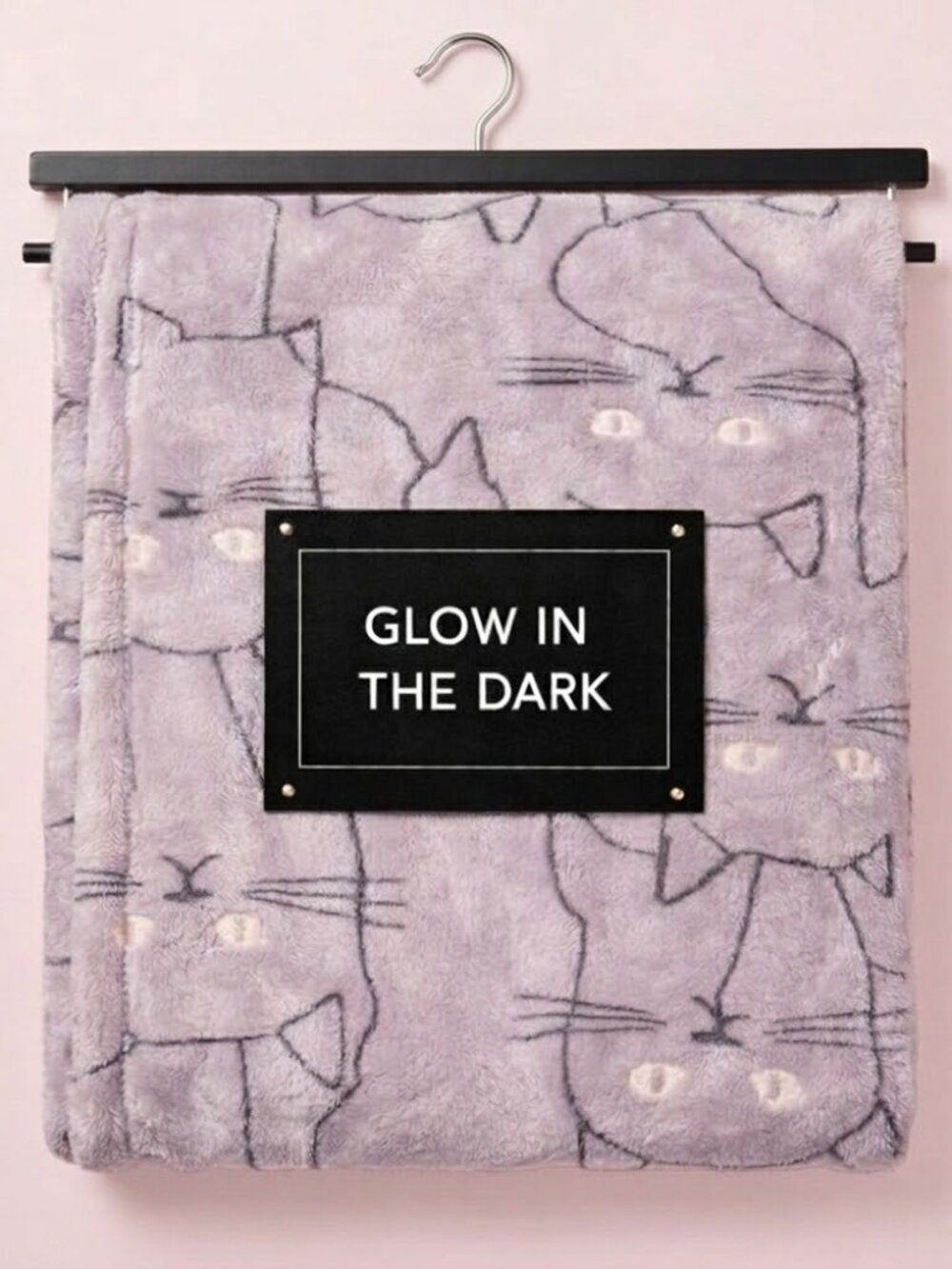[BOGO] NWT Linen Chest Purple Cat Patterned Glow in the Dark Blanket